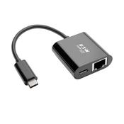 Tripp Lite U436-06N-GB-C USB-C to Gigabit Network Adapter with USB-C PD Charging - Thunderbolt 3, Black image