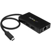 StarTech.com 3-Port USB 3.0 Hub plus Gigabit Ethernet - USB-C - Includes Power Adapter~3-Port USB-C Hub with Gigabit Ethernet - USB-C to 3x USB-A - USB 3.0 (5Gbps) - Includes Power Adapter image