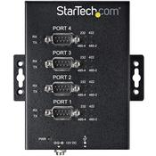 StarTech.com 4 Port Serial Hub USB to RS232/RS485/RS422 Adapter - Industrial USB 2.0 to DB9 Serial Converter Hub - IP30 Rated - Din Rail Mountable Metal Serial Hub - 15kV ESD Protection image