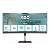 AOC V5 CU34V5CW computer monitor 86.4 cm (34") 3440 x 1440 pixels Wide Quad HD LED Black image