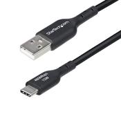 StarTech.com 6in (15cm) USB-A to USB-C Charging Cable, Charge &amp; Sync, 3A, USB 2.0, TPE Jacket - Black USB Charging Cord image