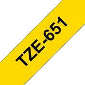 Brother TZE-651 DirectLabel black on yellow Laminat 24mm x 8m for Brother P-Touch TZ 3.5-24mm/HSE/36mm/6-24mm/6-36mm image