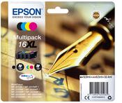 Epson C13T16364012/16XL Ink cartridge multi pack Bk,C,M,Y high-capacity XL 12,9ml + 3x 6,5ml  Pack=4 for Epson WF 2010/2660/2750 image