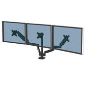 Fellowes Platinum Series Triple Monitor Arm - Monitor Mount for Three 7KG 27 Inch Screens - Adjustable Triple Monitor Desk Mount - Tilt 45° Pan 180° Swivel 360° Rotation 360°, VESA 75 x 75/100 x 100 - Black image