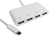 Cables Direct USB3C-HUB4BP interface hub USB 3.2 Gen 2 (3.1 Gen 2) Type-C 5000 Mbit/s White image