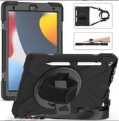 MAXCases Shield Case for iPad 7/8/9th gen (10.2in) with Hand strap shoulder strap &amp; screen protector (Black) image