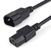 StarTech.com 1m (3ft) Power Extension Cord, C14 to C13, 10A 125V, 18AWG, Computer Power Cord Extension, IEC-320-C14 to IEC-320-C13 AC Power Cable Extension for Power Supply, UL Listed image