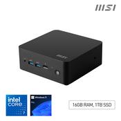 MSI Cubi NUC 1M Intel Core 7 150U Desktop PC, NUC, SFF, Mini Computer, HTPC, (16GB RAM, 1TB Storage, Windows 11 PRO), Intel Graphics/DDR5/Dual ThunderBolt 4/Dual HDMI/Dual LAN/WiFi 6E/BT 5.3/VESA image