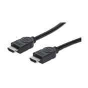 Manhattan HDMI Cable, 1080p@60Hz (High Speed), 10m, Male to Male, Black, Fully Shielded, Gold Plated Contacts, Lifetime Warranty image