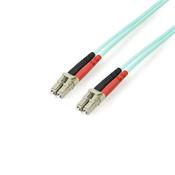 StarTech.com 3m (10ft) LC/UPC to LC/UPC OM3 Multimode Fiber Optic Cable, Full Duplex 50/125µm Zipcord Fiber Cable, 100G, Low Insertion Loss, LSZH Fiber Jumper Cord image
