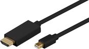 Microconnect MDPHDMI5B video cable adapter 5 m Mini DisplayPort HDMI Type A (Standard) Black image