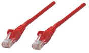 Intellinet Network Patch Cable, Cat6, 0.25m, Red, CCA, U/UTP, PVC, RJ45, Gold Plated Contacts, Snagless, Booted, Lifetime Warranty image