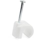 StarTech.com 100 Pack Large Cable Clips with Nail - Reusable - Nail-in Clamps - Wire Holding Clips - Ethernet Cord/AV/Coax Cable Fasteners - Brick/Drywall Mounting Cable Tacks - White - TAA image