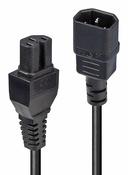 Lindy 2m IEC C14 to IEC C15 'Hot Condition' Power Cable, Black image