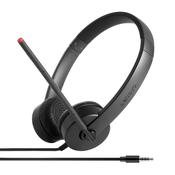 Lenovo Stereo Analog Headset Wired Head-band Office/Call center Black image