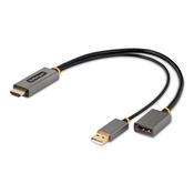 StarTech.com 1ft (30cm) HDMI to DisplayPort Adapter Cable, Active 4K 60Hz HDMI 2.0 to DP 1.2 Converter, HDR, USB Bus Powered, HDMI Source to DisplayPort Monitor for Laptops/PC image