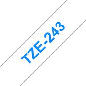 Brother TZE-243 DirectLabel blue on white 18mm x 8m for Brother P-Touch TZ 3.5-18mm/36mm/6-18mm/6-24mm/6-36mm image