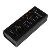 StarTech.com 4 Port USB 3.0 Hub (5Gbps) plus 3 Dedicated USB Charging Ports (2 x 1A &amp; 1 x 2A) - Wall Mountable Metal Enclosure