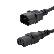 connektgear 1m Mains Extension Hot Rated Power Cable - C14 Plug to C15 Socket image