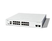 Cisco Catalyst 1300-16T-2G Managed Switch, 16 Port GE, 2x1GE SFP, Limited Lifetime Protection (C1300-16T-2G) image