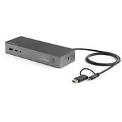 StarTech.com Universal Laptop Docking Station, Hybrid USB-C &amp; USB-A Dock, Dual 4K DP &amp; HDMI, 100W PD, Mac / Windows / Chrome OS, 4x USB 5Gbps Hub, GbE image