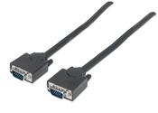 Manhattan VGA Monitor Cable, 1.8m, Black, Male to Male, HD15, Cable of higher SVGA Specification (fully compatible), Fully Shielded, Lifetime Warranty image