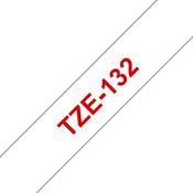 Brother TZE-132 DirectLabel red on Transparent Laminat 12mm x 8m for Brother P-Touch TZ 3.5-18mm/6-12mm/6-18mm/6-24mm/6-36mm image