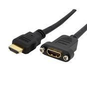 StarTech.com 3ft HDMI Female to Male Adapter, 4K High Speed Panel Mount HDMI Cable, 4K 30Hz UHD HDMI, 10.2 Gbps Bandwdith, 4K HDMI Female to HDMI Male, HDMI Panel Mount Connector Cable image