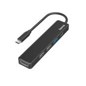 Hama USB-C hub, multi-port, 5 ports, 3x USB-A, USB-C, HDMI image