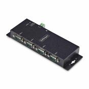 StarTech.com 4-Port Serial to Ethernet Adapter, IP Serial Device Server For Remote RS232 Devices, Wall/DIN Rail Mountable, Metal Housing, RJ45 LAN to DB9 Serial Converter image