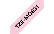 Brother TZE-MQE31 DirectLabel black on Pastell pink Laminat 12mm x 4m for Brother P-Touch TZ 3.5-36mm/6-12mm/6-18mm/6-24mm/6-36mm image