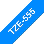 Brother TZE-555 DirectLabel white on blue Laminat 24mm x 8m for Brother P-Touch TZ 3.5-24mm/HSE/36mm/6-24mm/6-36mm image