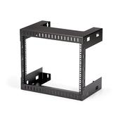 StarTech.com 8U 19" Wall Mount Network Rack - 12" Deep 2 Post Open Frame Server Room Rack for Data/AV/IT/Computer Equipment/Patch Panel with Cage Nuts &amp; Screws 135lb Capacity, Black (RK812WALLO)