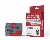 Capture CA-TZE111 label-making tape Black on transparent image