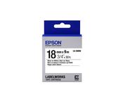 Epson C53S655006/LK-5WBN Ribbon black on white 18mm x 9m for Epson LabelWorks 4-18mm/24mm/36mm/6-18mm/6-24mm image