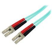 StarTech.com 10m (30ft) LC/UPC to LC/UPC OM3 Multimode Fiber Optic Cable, Full Duplex 50/125µm Zipcord Fiber Cable, 100G, Low Insertion Loss, LSZH Fiber Jumper Cord image