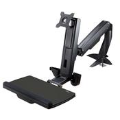 StarTech.com Sit Stand Monitor Arm - Desk Mount Adjustable Sit-Stand Workstation Arm for Single 34" VESA Mount Display - Ergonomic Articulating Standing Desk Converter with Keyboard Tray image