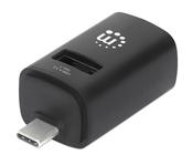Manhattan USB-C 3-Port Hub, ULTRA COMPACT, 3x USB-A Ports (1x 5 Gbps USB 3.2 Gen1 aka USB 3.0, 3 x 480 Mbps USB 2.0), USB powered (no external power supply required) image