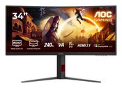 AOC G4 CU34G4Z computer monitor 86.4 cm (34") 3440 x 1440 pixels Wide Quad HD LED Black, Red image