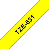 Brother TZE-631 DirectLabel black on yellow Laminat 12mm x 8m for Brother P-Touch TZ 3.5-18mm/6-12mm/6-18mm/6-24mm/6-36mm image