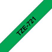 Brother TZE-721 DirectLabel black on green Laminat 9mm x 8m for Brother P-Touch TZ 3.5-18mm/6-12mm/6-18mm/6-24mm/6-36mm