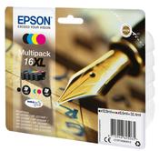 Epson C13T16364012/16XL Ink cartridge multi pack Bk,C,M,Y high-capacity XL 12,9ml + 3x 6,5ml  Pack=4 for Epson WF 2010/2660/2750 image