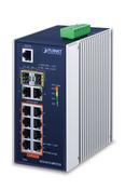 PLANET IGS-4215-8P2T2S network switch Managed L2/L4 Gigabit Ethernet (10/100/1000) Power over Ethernet (PoE) Blue, Silver image