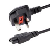 StarTech.com 6ft (2m) UK Laptop Power Cable, BS 1363 to C5 (Clover Leaf), 2.5A 250V, 18AWG, UK Laptop Replacement Cord, Printer Power Cable, Laptop Charger Cord, Laptop Power Brick Cord image