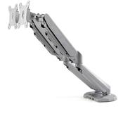 StarTech.com Desk Mount Dual Monitor Arm with USB &amp; Audio - Desk Clamp VESA Mount for up to 32 inch Displays - 2x USB, 2x 3.5mm audio - Ergonomic Full Motion Dual Monitor Arm - Silver image