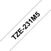 Brother TZE-231M5 DirectLabel black on white Laminat 12mm x 8m Pack=5 for Brother P-Touch TZ 3.5-18mm/6-12mm/6-18mm/6-24mm/6-36mm image