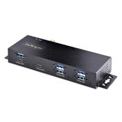 StarTech.com 7-Port Industrial USB 10Gbps Hub with Power Adapter, Metal, Mountable, 5x USB-A and 2x USB-C Downstream Ports, ESD Protection, Powered USB Hub, TAA image