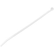 StarTech.com 10"(25cm) Cable Ties - 1/8"(4mm) wide, 2-5/8"(68mm) Bundle Diameter, 50lb(22kg) Tensile Strength, Nylon Self Locking Zip Ties w/ Curved Tip - 94V-2/UL Listed, 100 Pack - White image