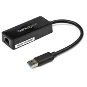StarTech.com USB 3.0 to Gigabit Ethernet Adapter NIC w/ USB Port - Black image