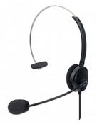 Manhattan Mono On-Ear Headset (USB), Microphone Boom (padded), Polybag Packaging, Adjustable Headband, In-Line Volume Control, Ear Cushion, USB-A for both sound and mic use, cable 1.5m, Three Year Warranty image